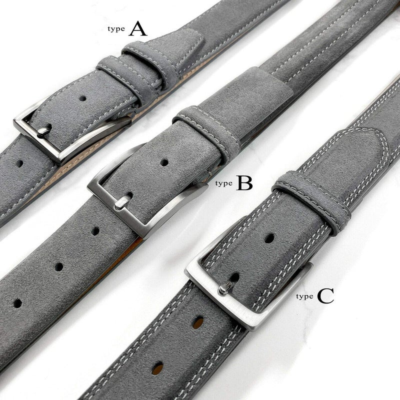 Belts.com BS110 Men's Belt Suede Full Leather Belt Casual Dress Leather Belt 1-3/8"(35mm) Wide (Taupe, 38) - Image 3